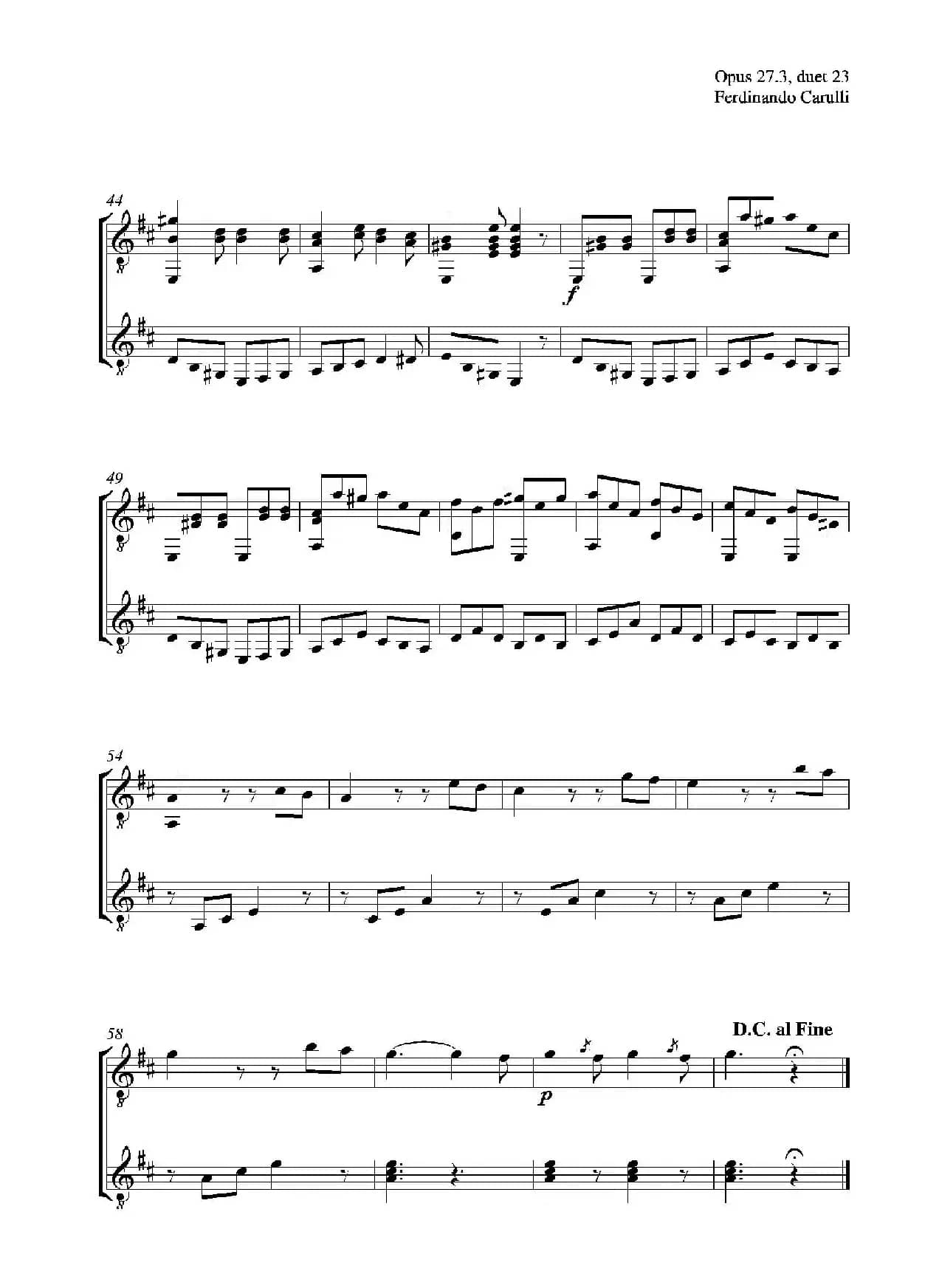 Metodo Completo Op.27-3（古典吉他二重奏练习·23）