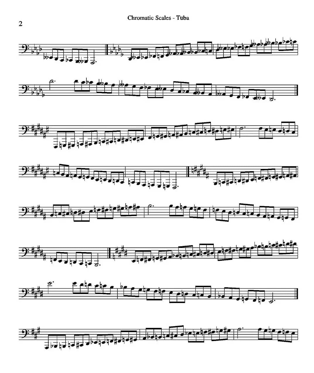 Chromatic Scales - Tuba（大号练习教材选曲）