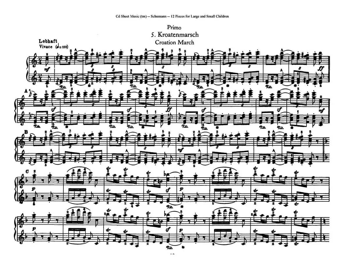 12首为孩子们而作的四手联弹曲 Op.85（四手联弹）（5）