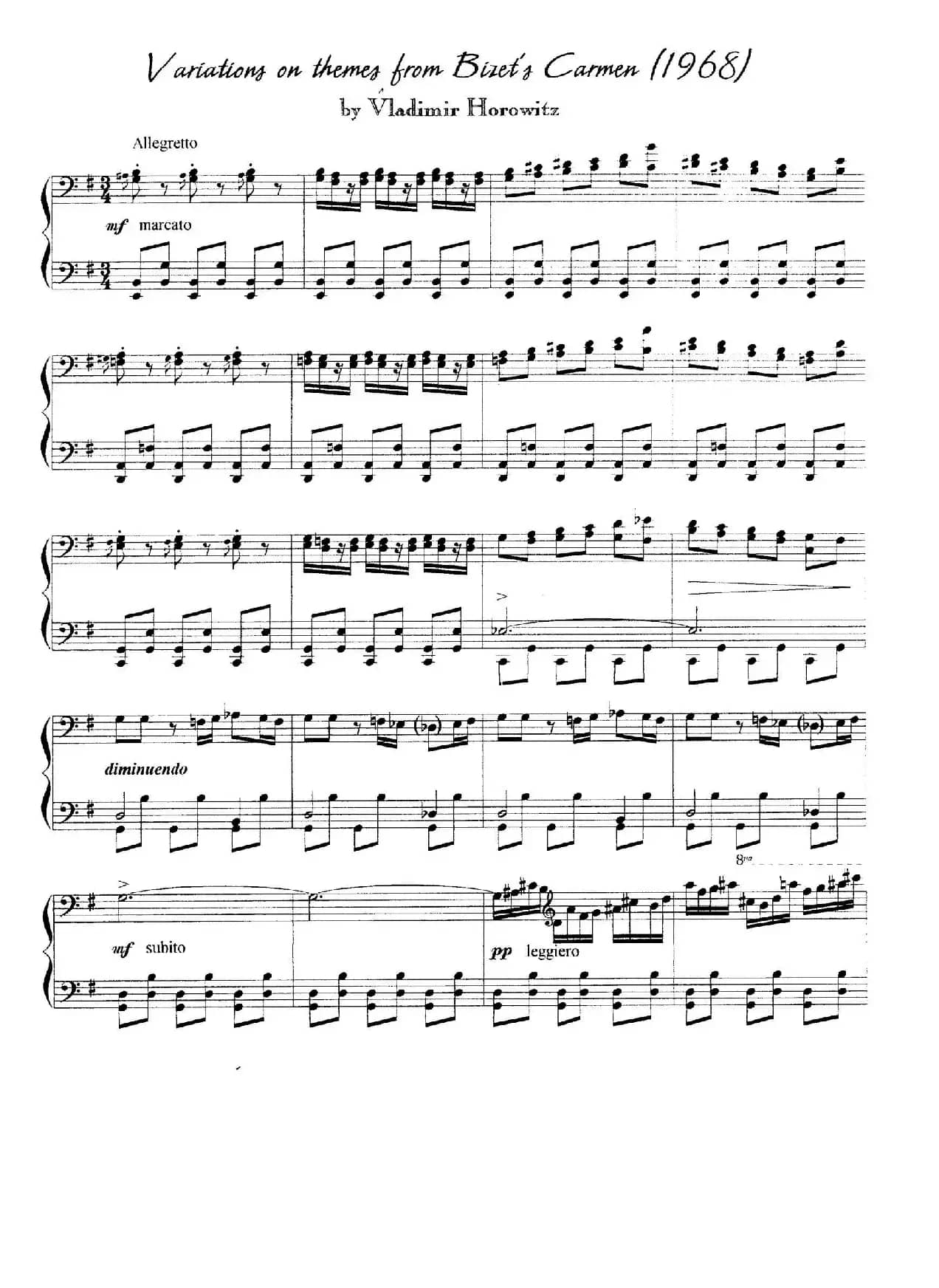 Carmen Variations 12 Pieces(12首卡门主题变奏曲·6)