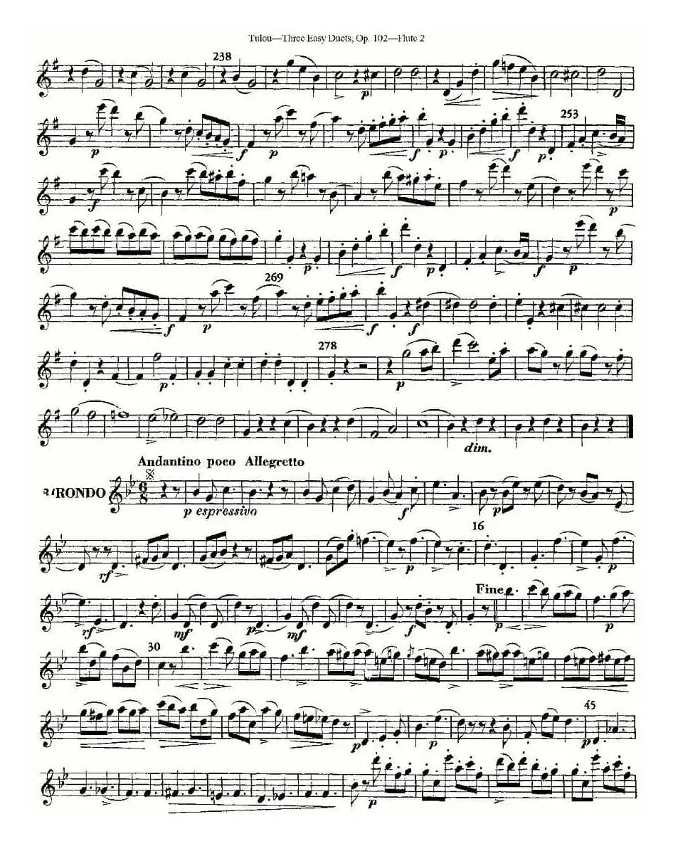 Three Easy Duets,Op.102 之第二长笛（三首简易重奏曲作品102号）