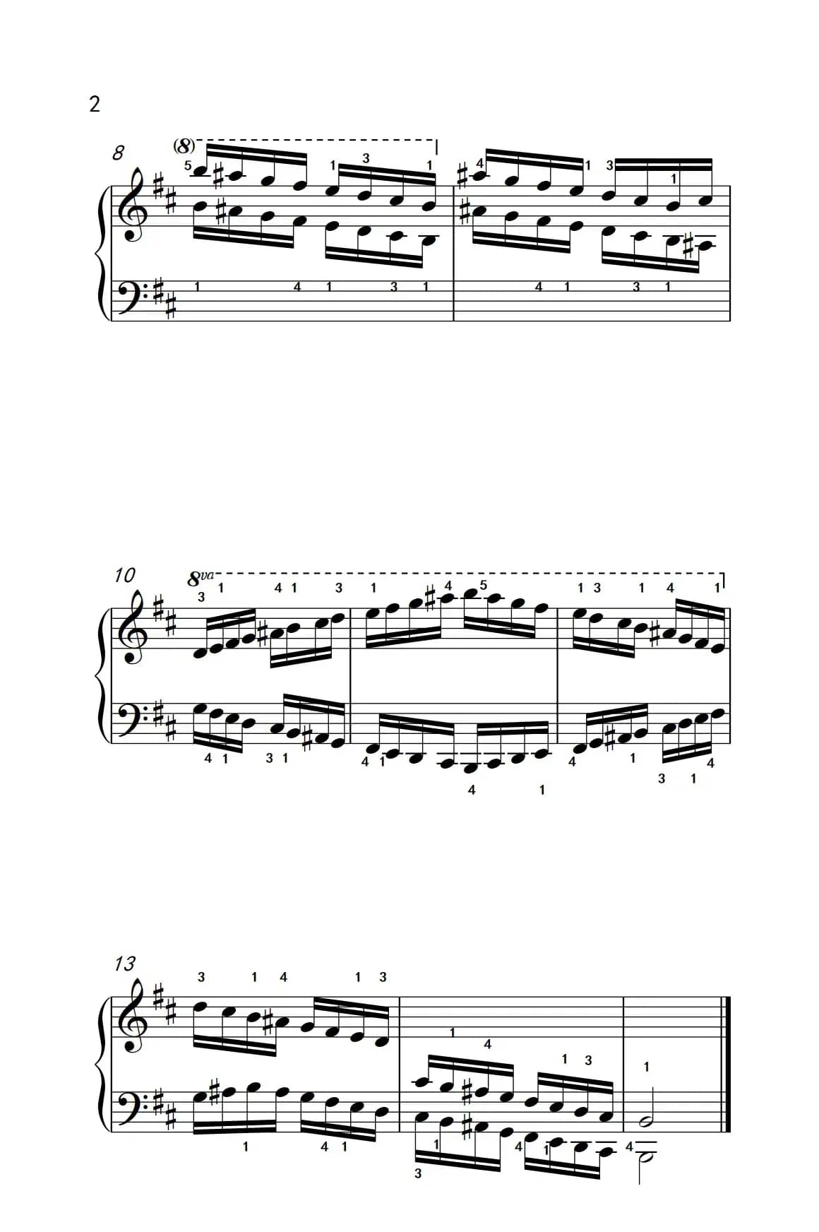 B小调音阶（反向四个八度）（儿童钢琴练习曲）