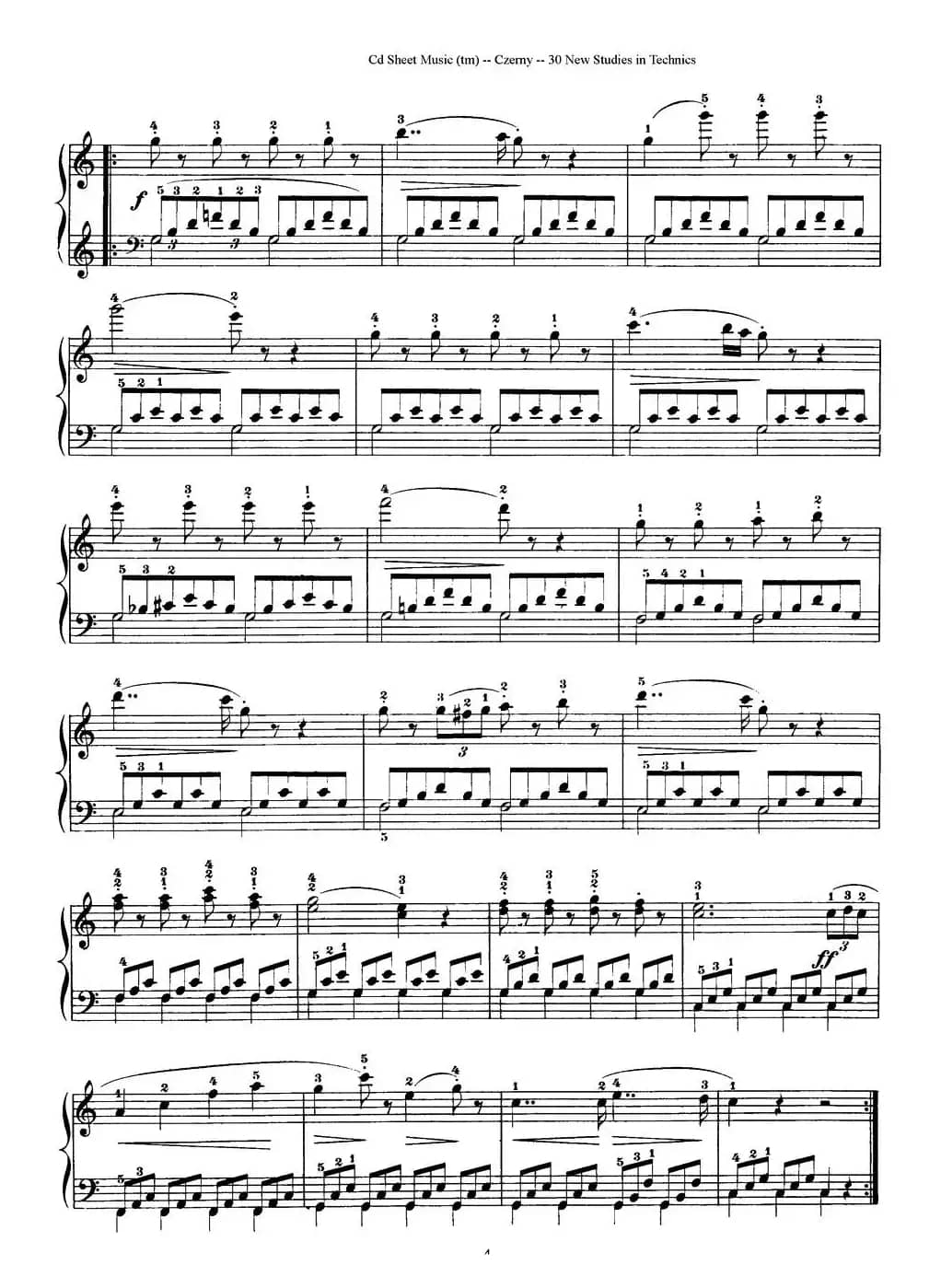 Czerny - 30 New Studies - 2（车尔尼Op849 - 30首练习曲）