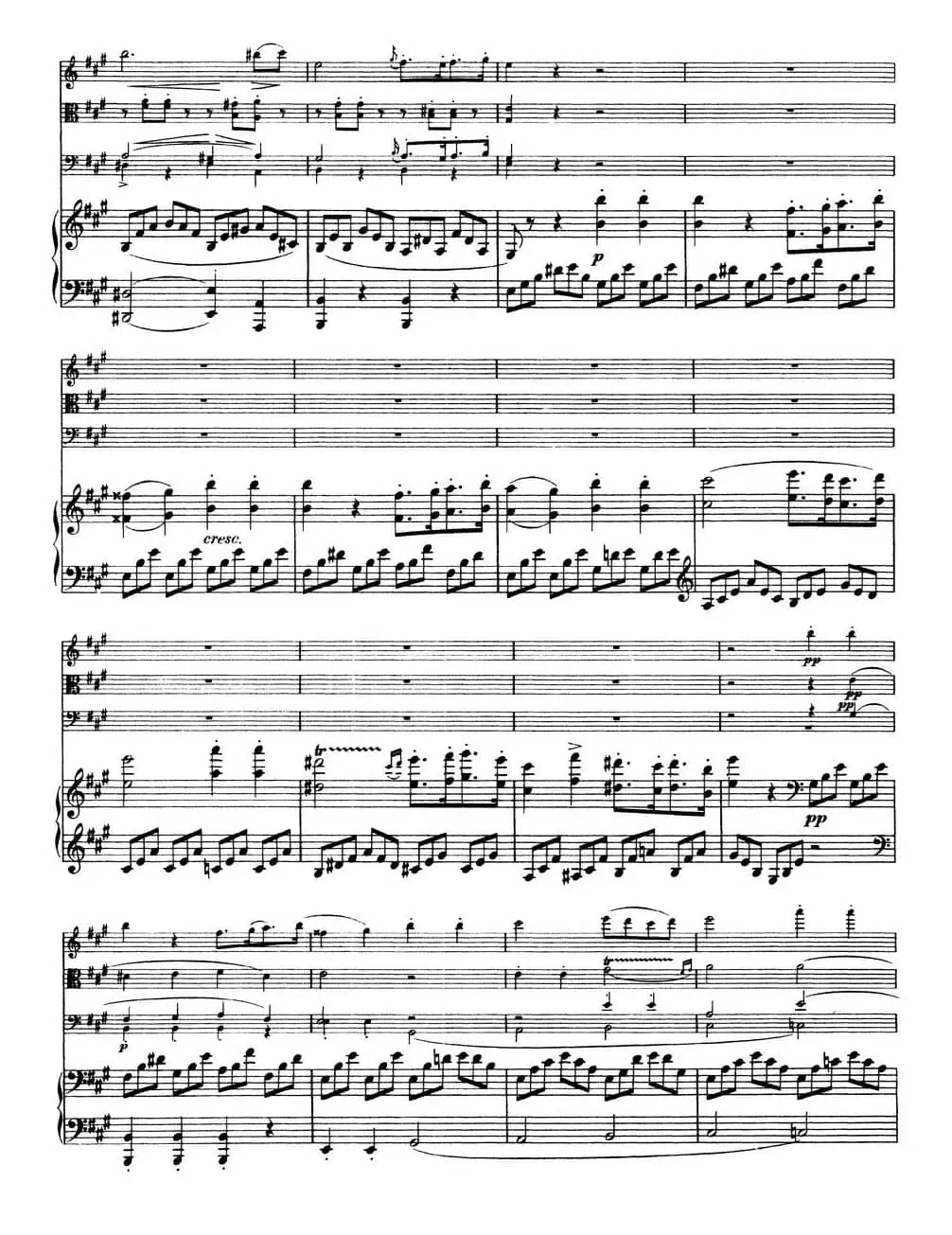 A大调鳟鱼五重奏（P1—10）（弦乐+钢琴）