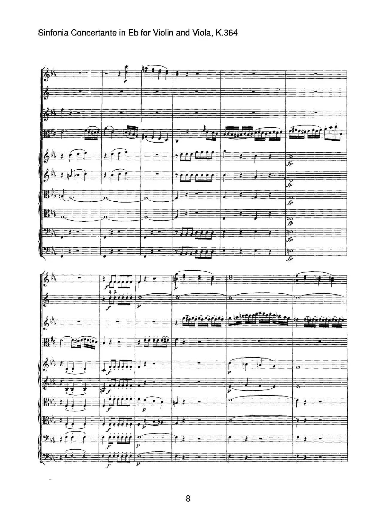 降E大调交响协奏曲（《Sinfonia Concertante in Eb》for Violin and Viola K.364）