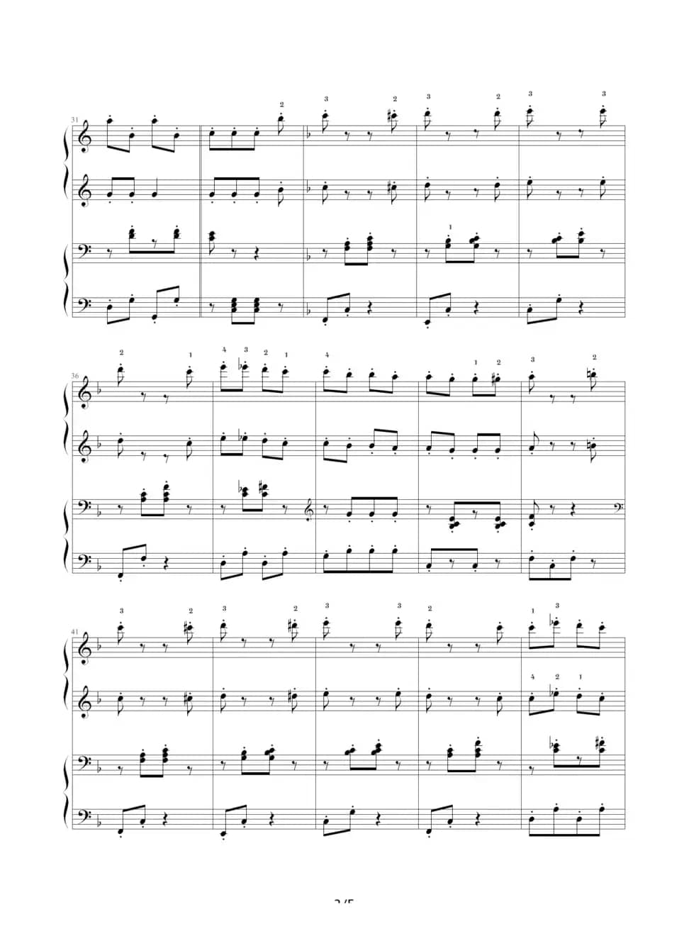 拨弦拨尔卡舞曲（四手联弹）