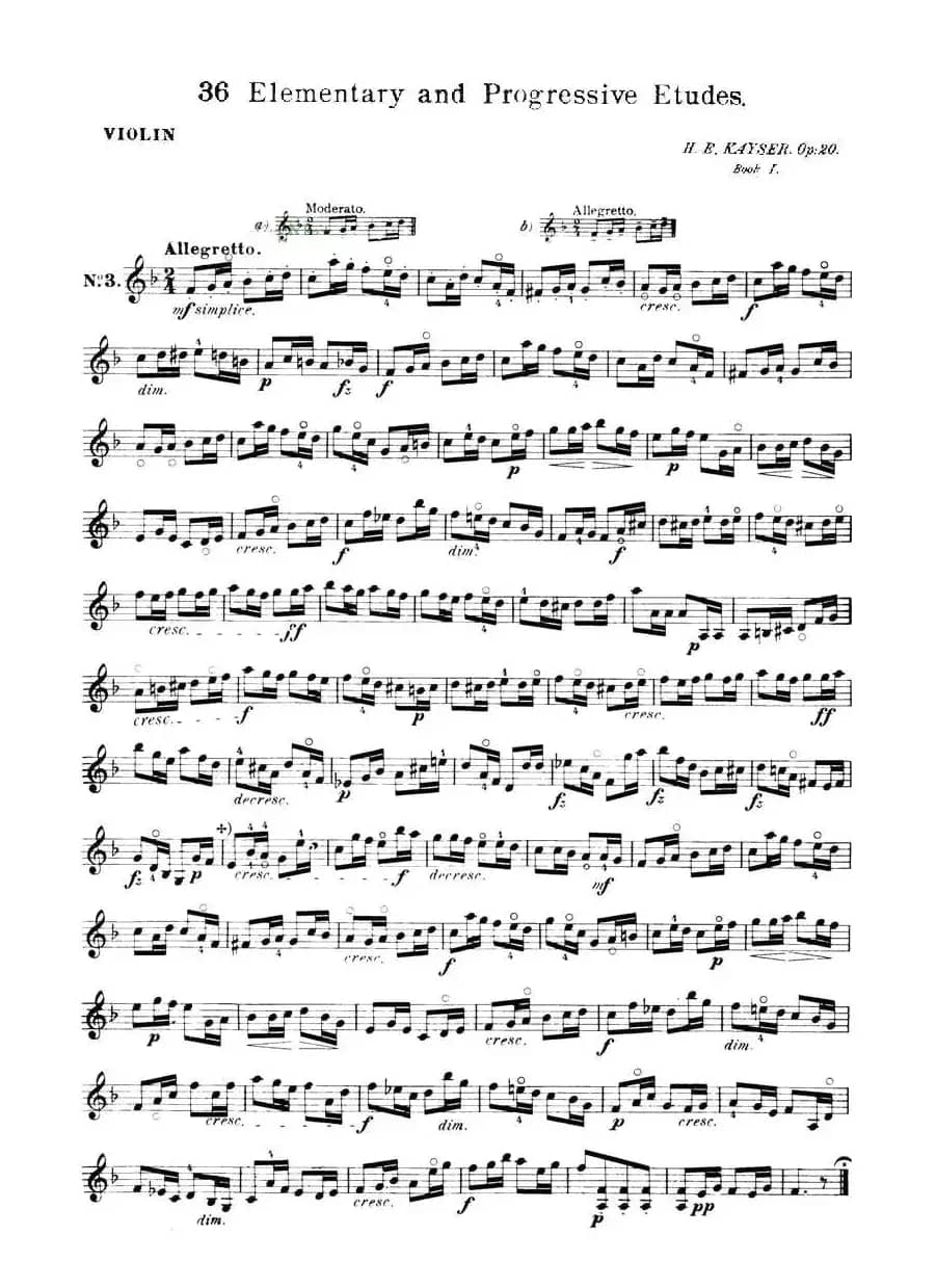 开塞（KAYSER 36首小提琴练习曲之3）