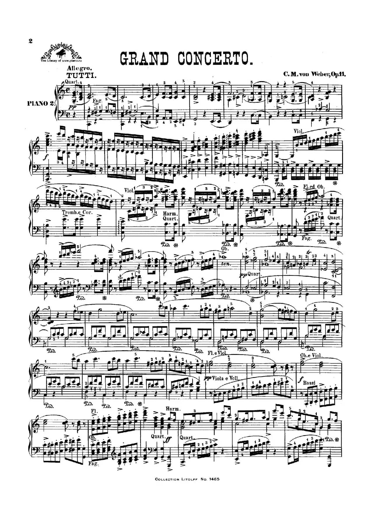 Piano Concerto No.1 in C Major Op.11,（C大调第一钢琴协奏曲·双钢琴）