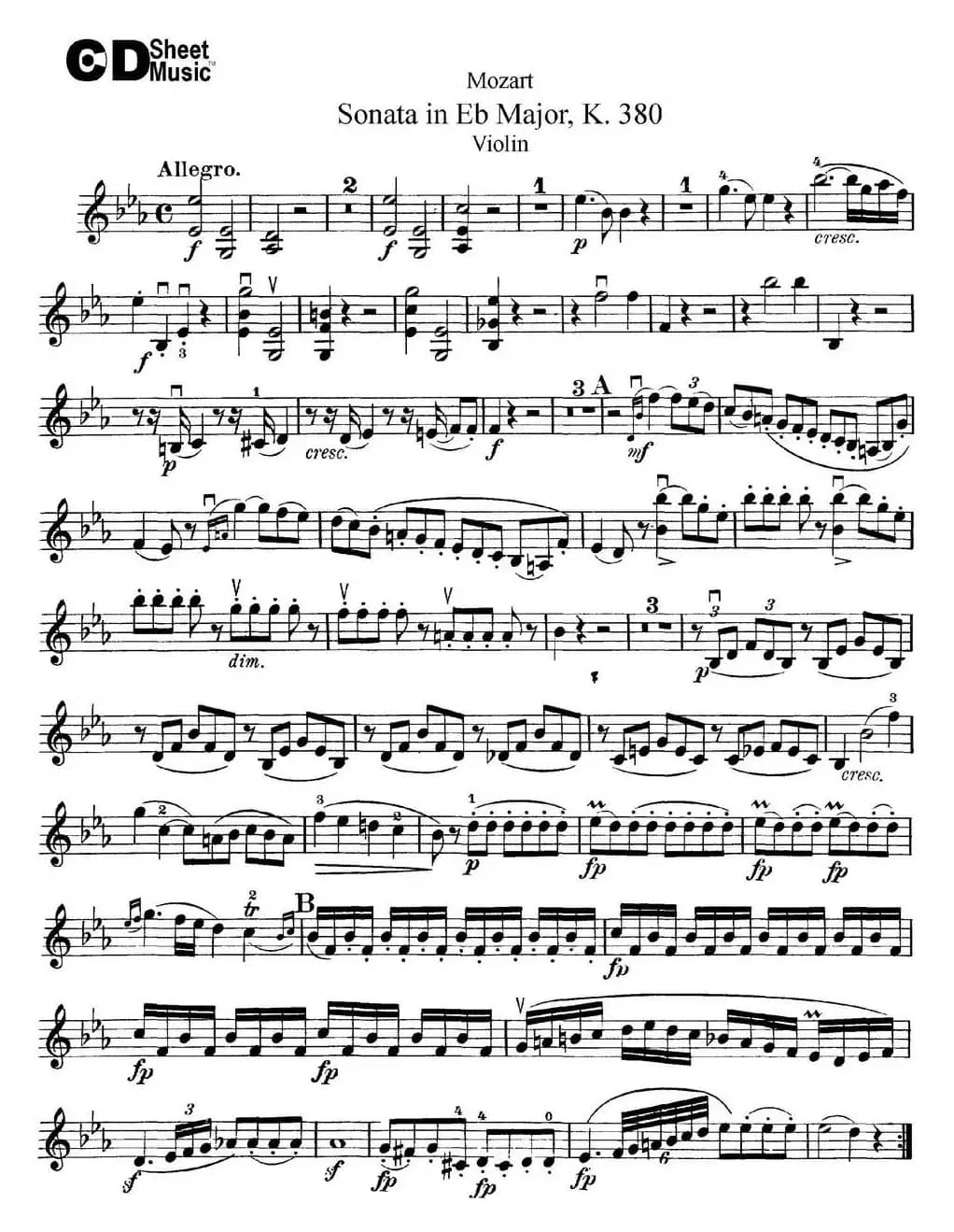 Violin Sonata in Eb Major K.380