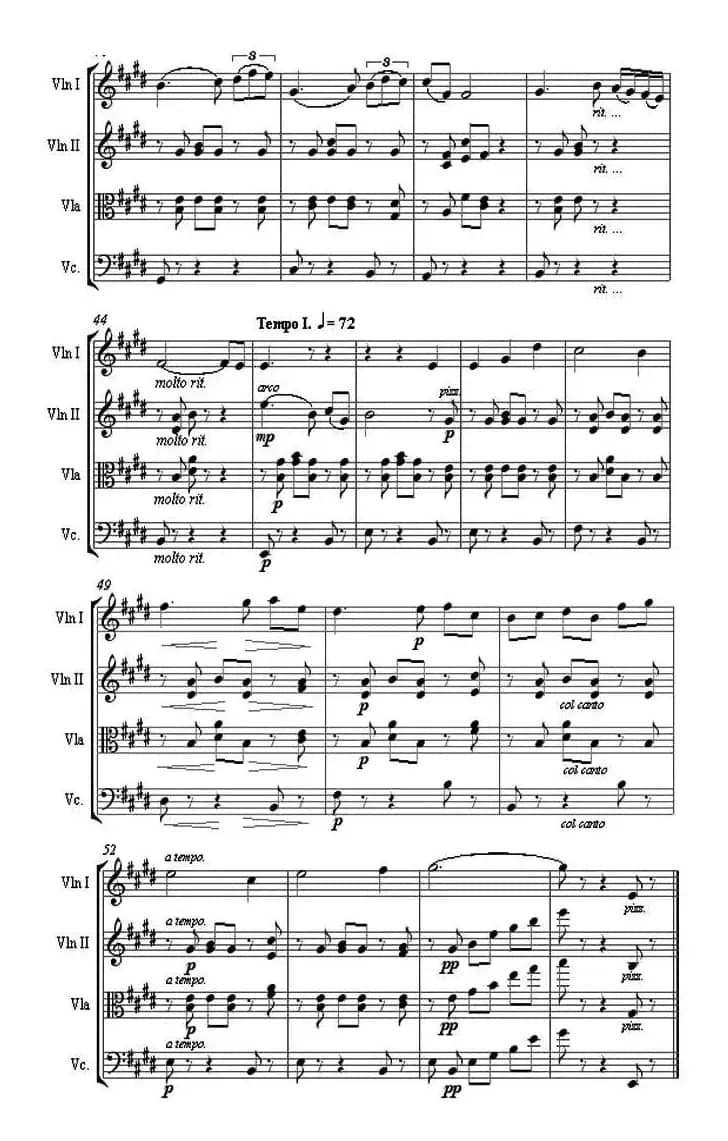 Serenata “Rimpianto”（1900 [弦乐四重奏]）