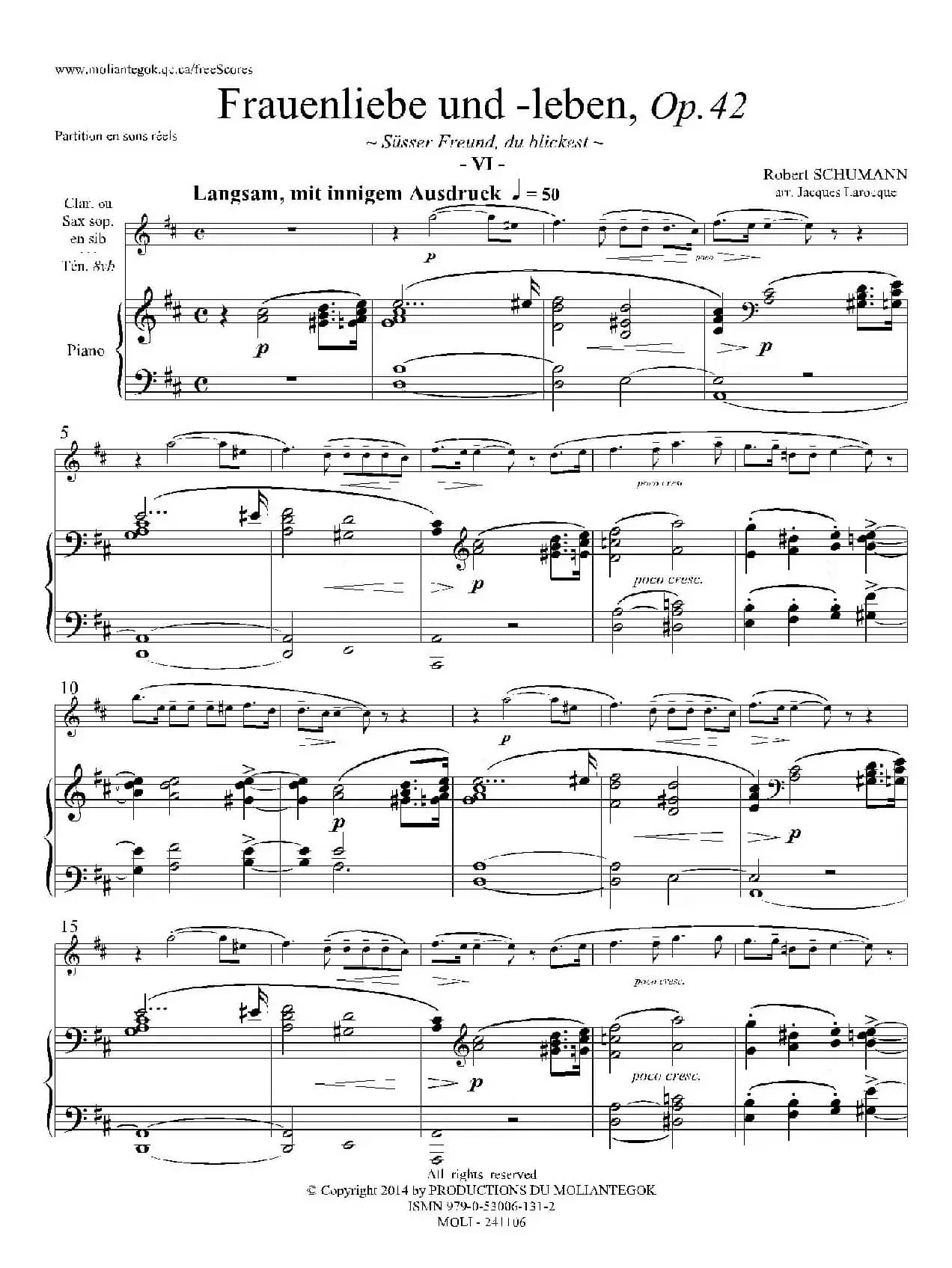 妇女的爱情与生活 Op42·Ⅵ(高音萨克斯+钢琴伴奏)