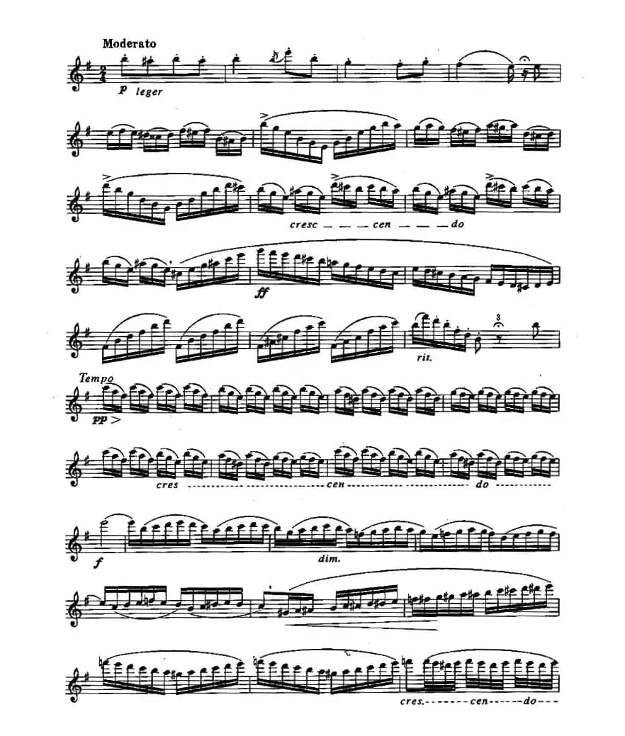 长笛九级考级曲谱（第四部分—1）