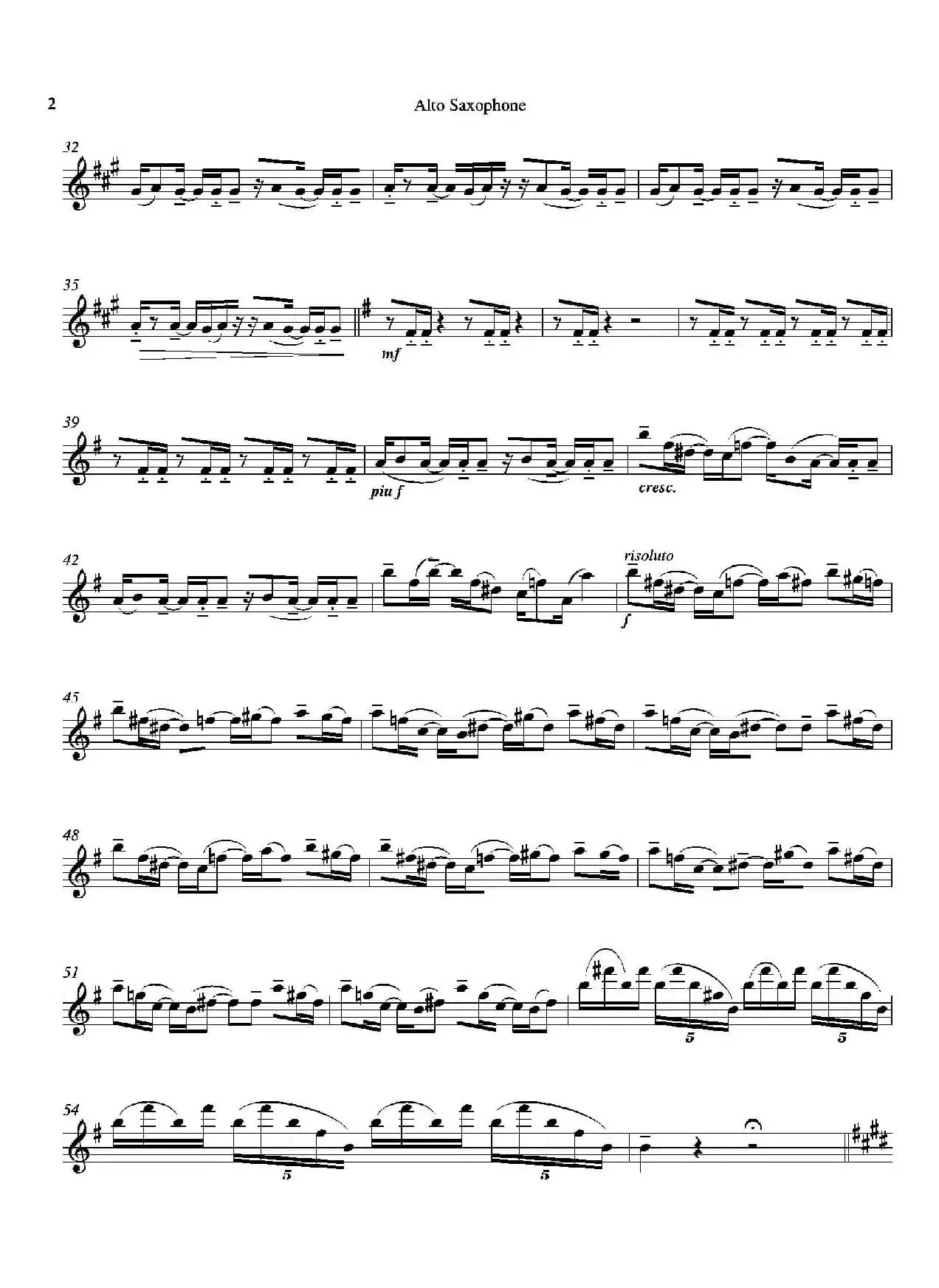 Tango （四重奏中音萨克斯分谱）