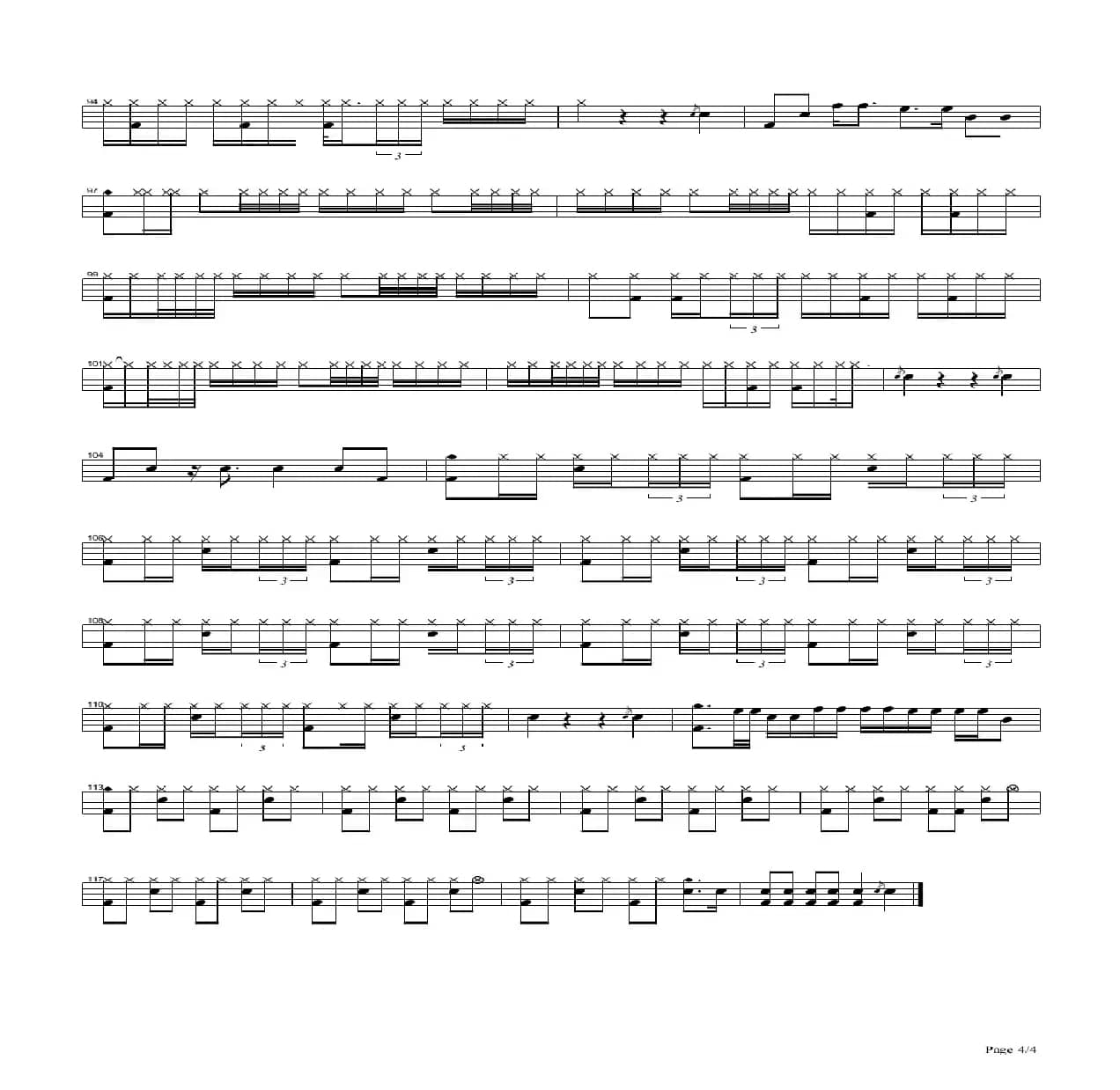 新长征路上的摇滚（架子鼓谱）