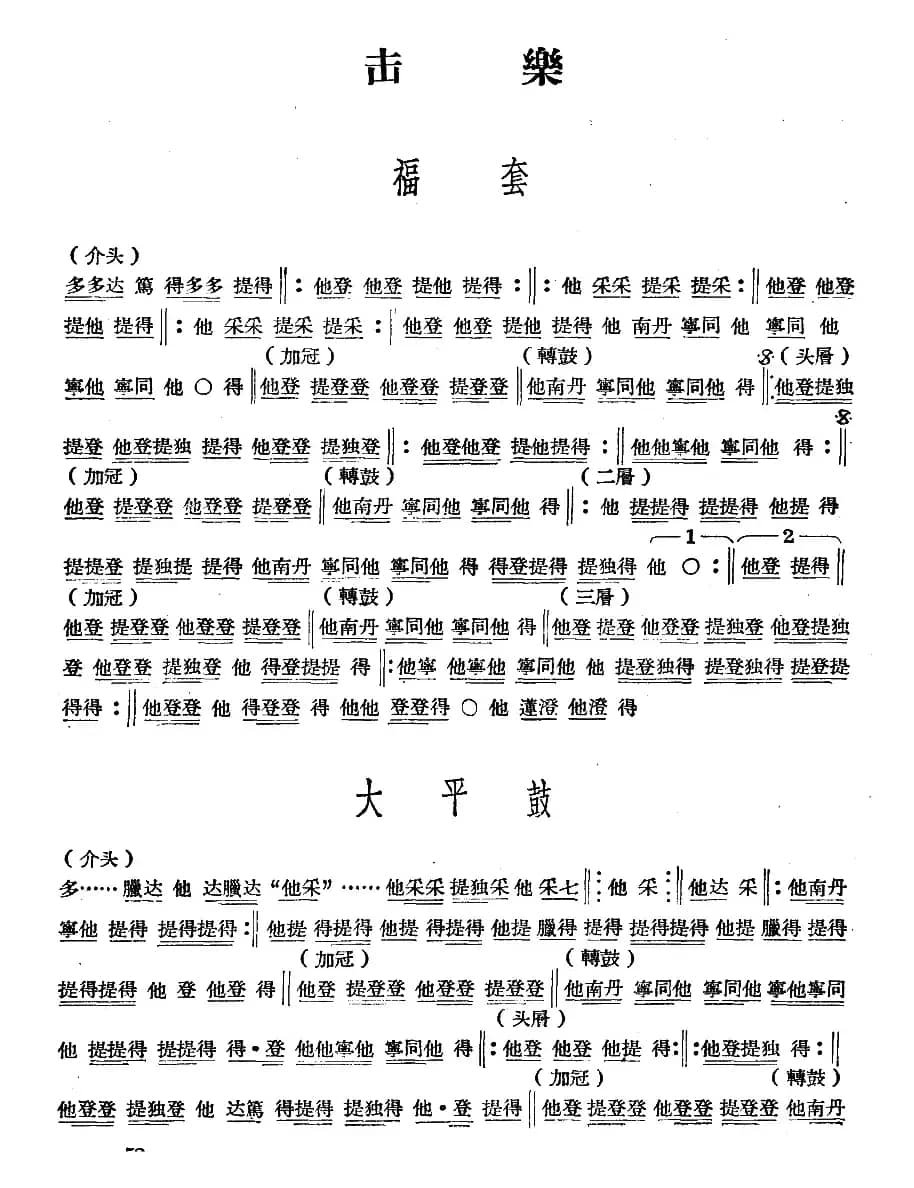 十番音乐：击乐