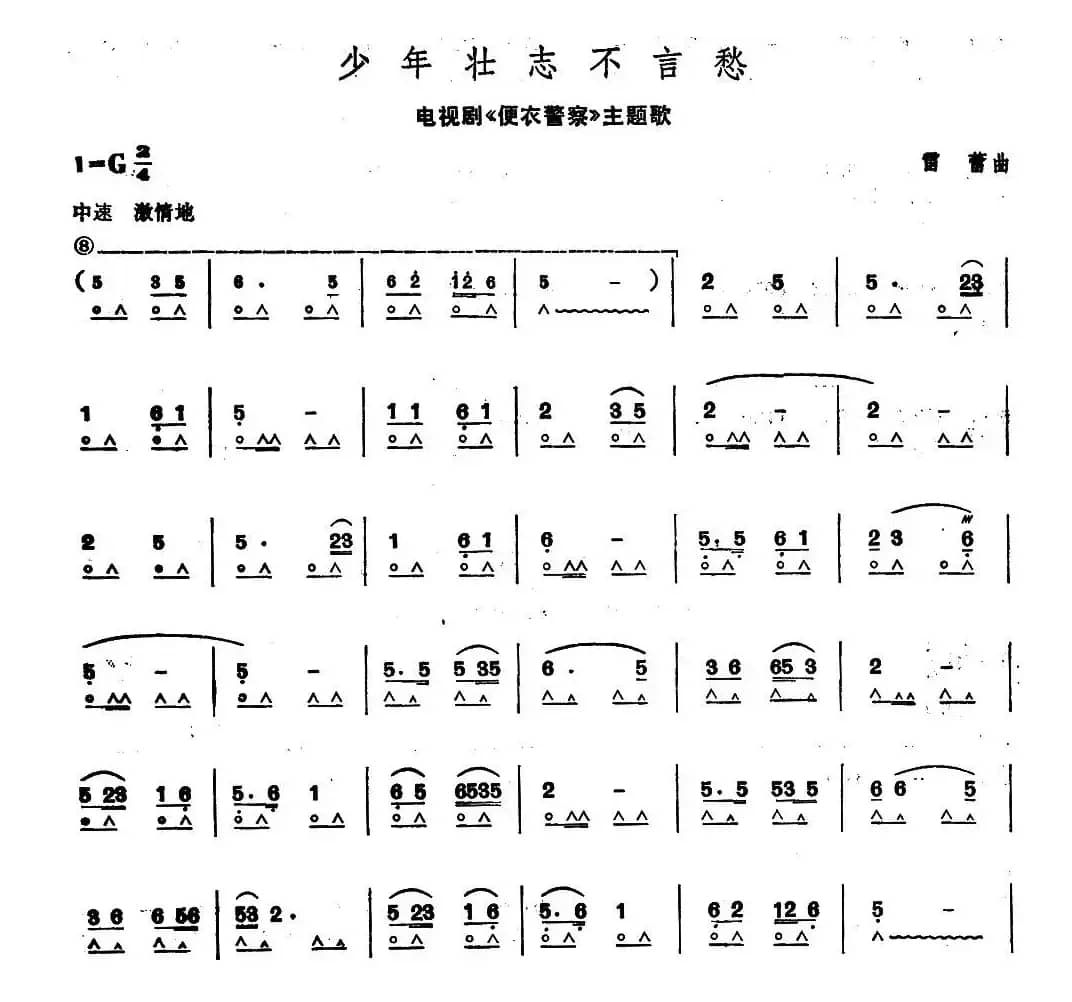 少年壮志不言愁（电视剧《便衣警察》主题歌）