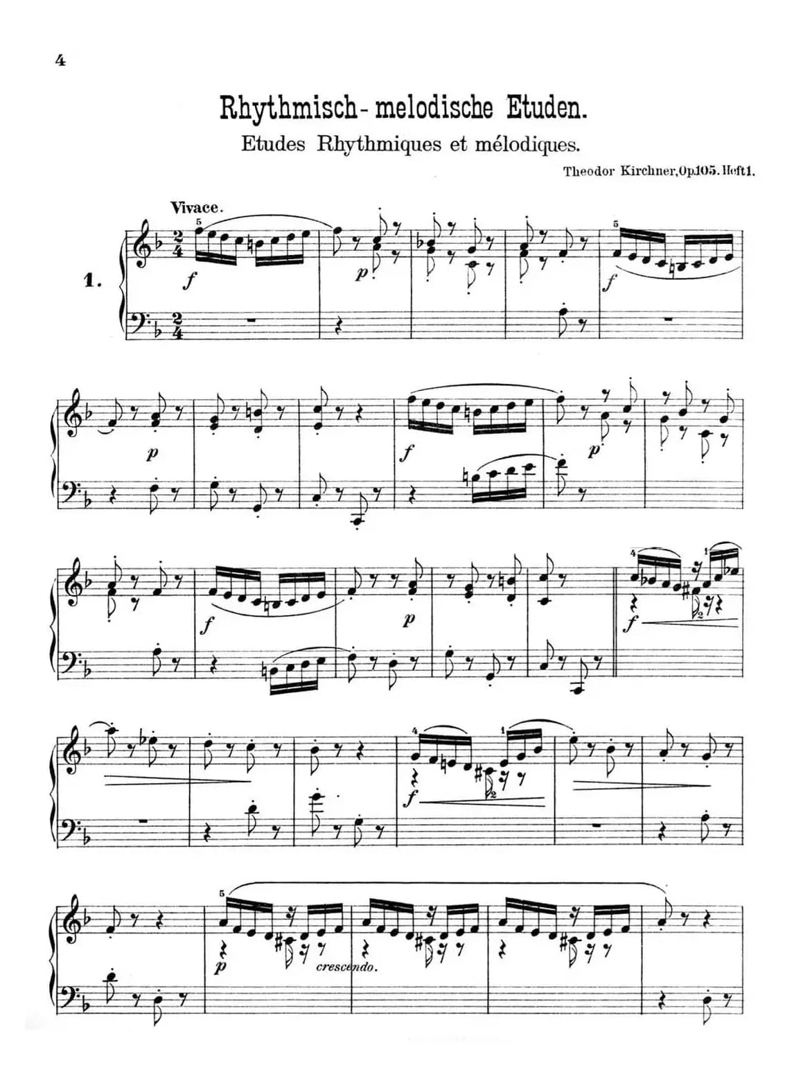 36 Etudes Rhythmiques et Melodiques Op.105（36首节奏与旋律练习曲 1—5）