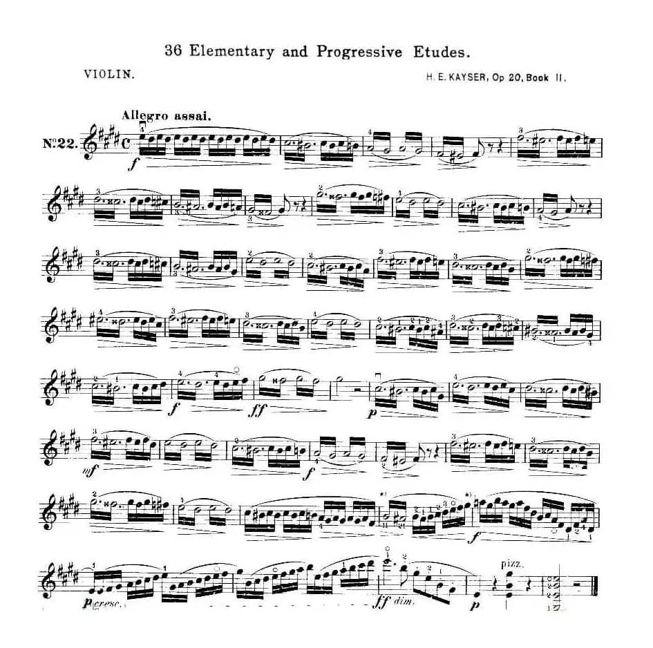 开塞（KAYSER 36首小提琴练习曲之22）