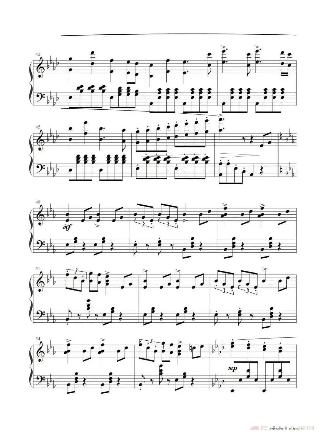 小马车夫（钢琴五线谱）