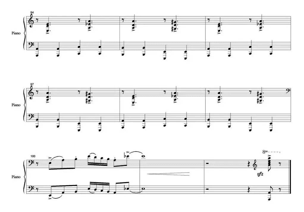 Ocehb（Autumn 秋天、钢琴伴奏分谱）