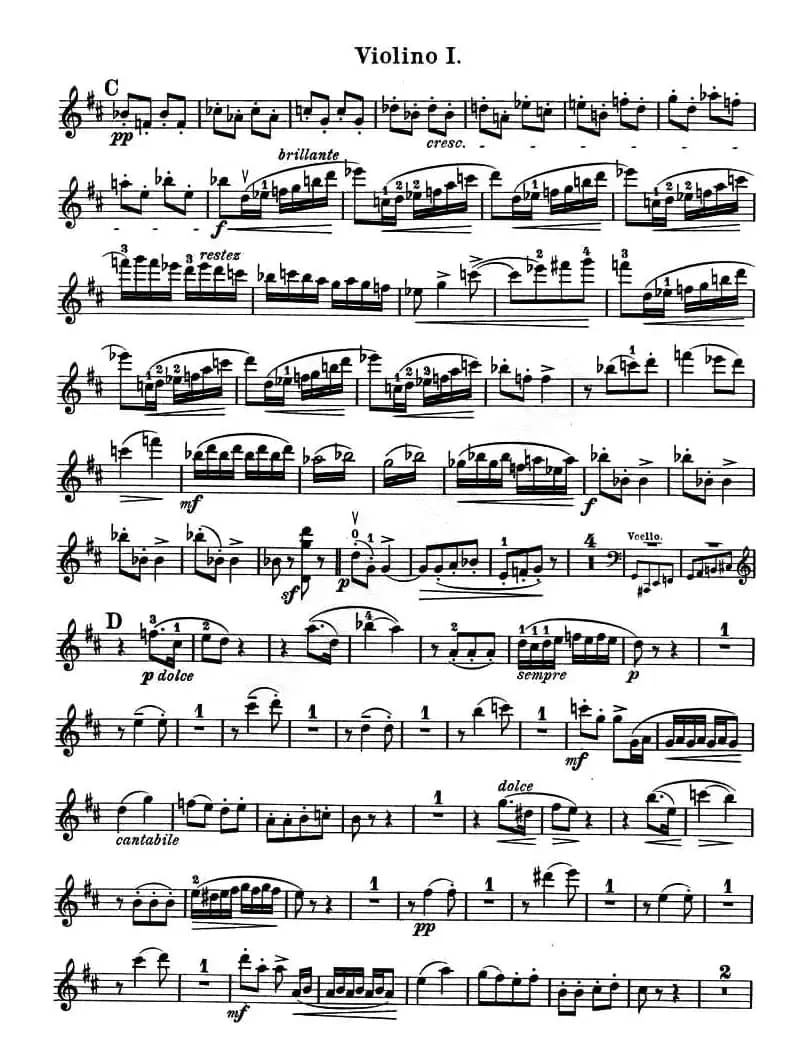 QUARTET No.1 IN D MAJOR Op.11（弦乐四重奏、小提琴分谱）