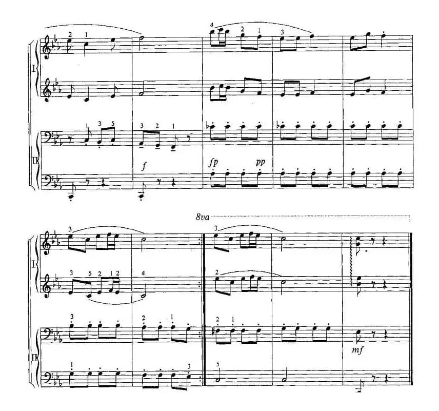 采茶扑蝶（四手联弹）