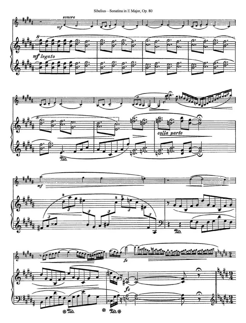 Violin Sonatina in E Major Op.80（小提琴+钢琴伴奏）