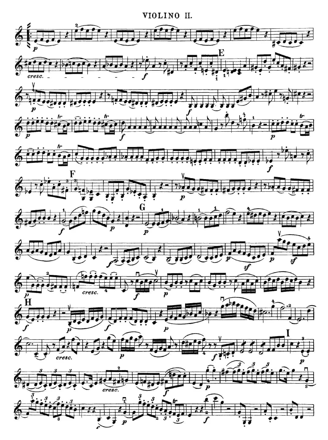 Mozart《Quartet No.19 in C Major,K.465》（Violin 2分谱）