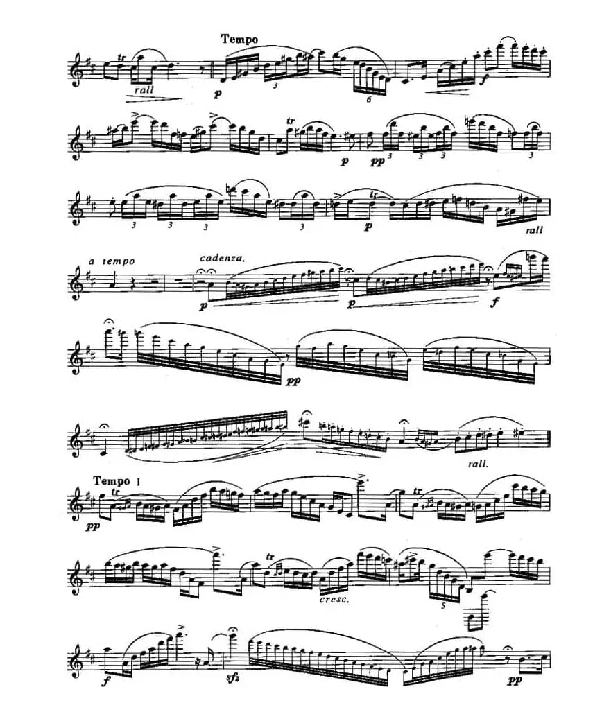 长笛八级考级曲谱（第四部分1—2）