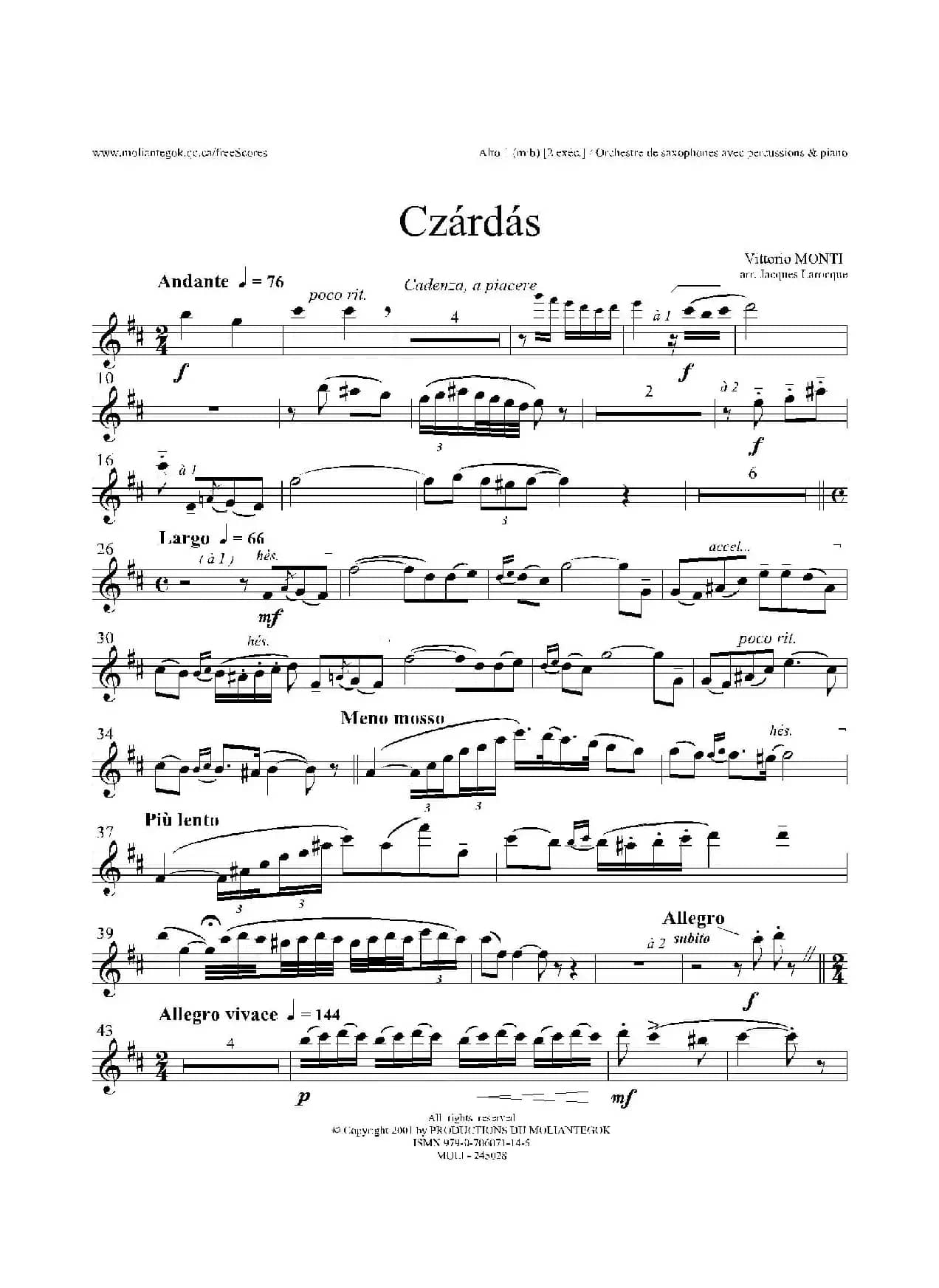 Czardas 查尔达斯（15重奏）（3支中音萨克斯）