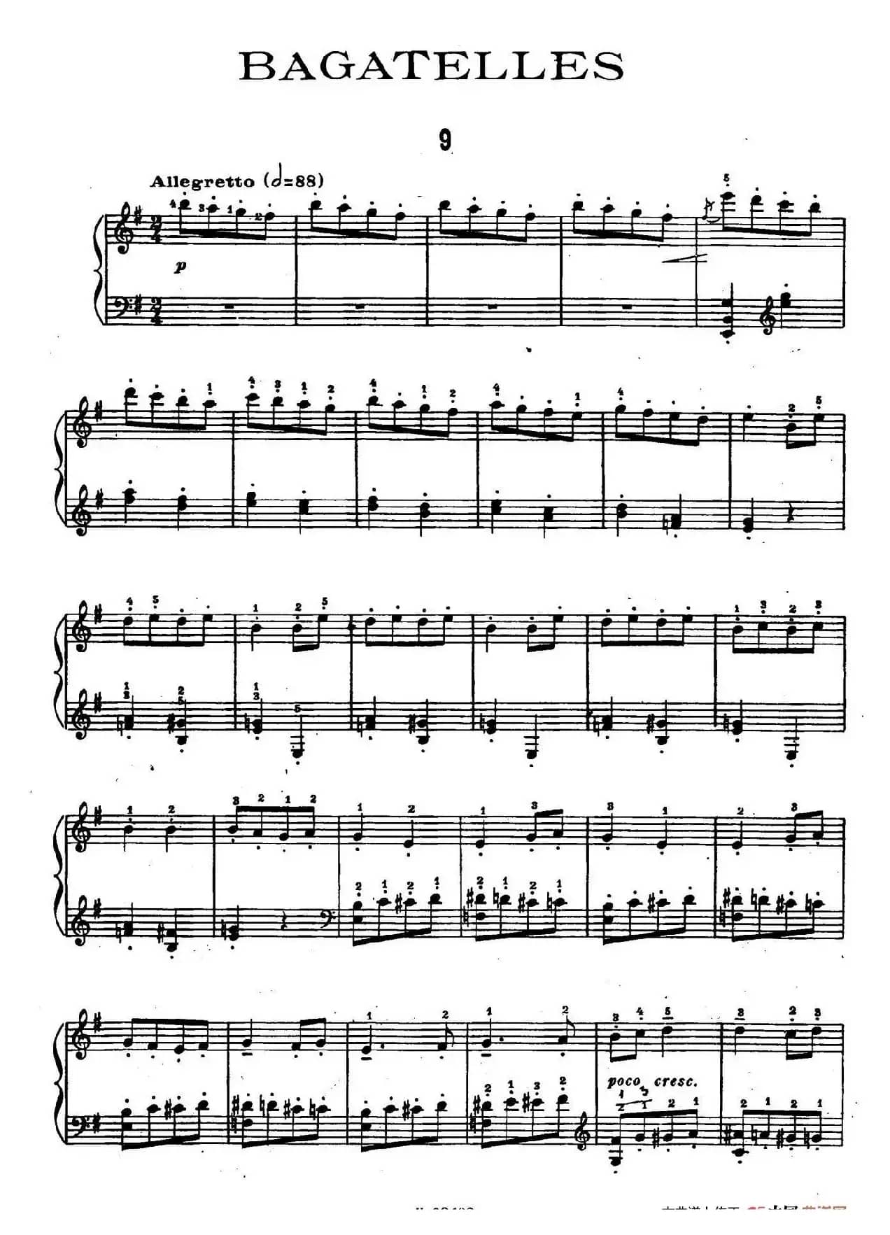 Ten Bagatelles Op.5(10首小品·9. e小调)