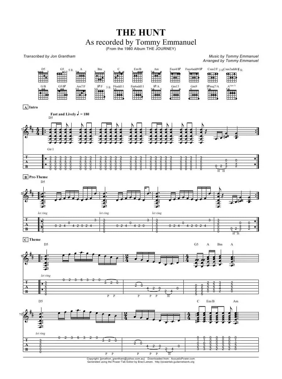 tommy emmanuel：the hunt（指弹吉它）