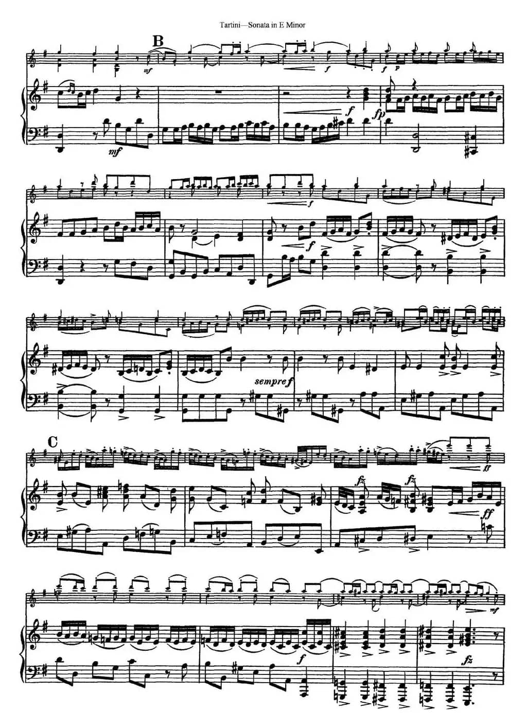 Violin Sonata in E Minor（小提琴+钢琴伴奏）