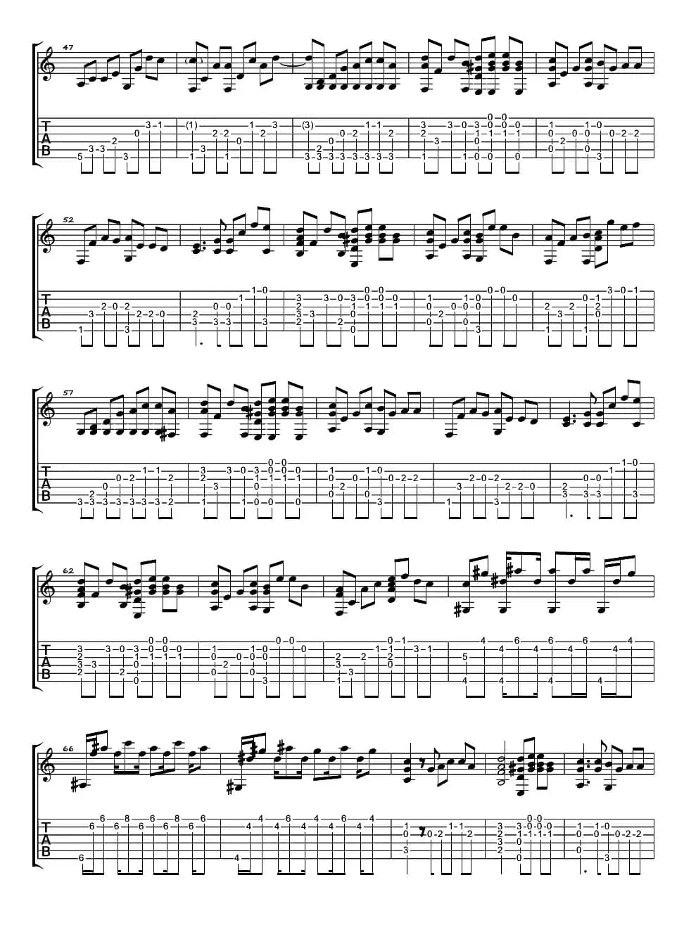 那女孩对我说（指弹谱）