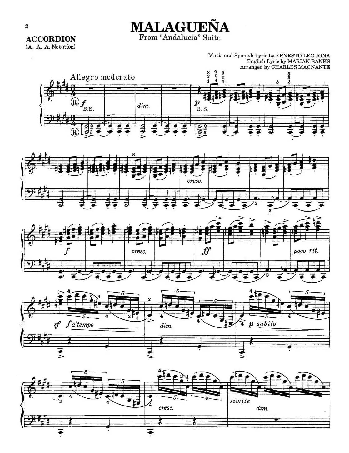 Malaguena（马拉加舞曲）