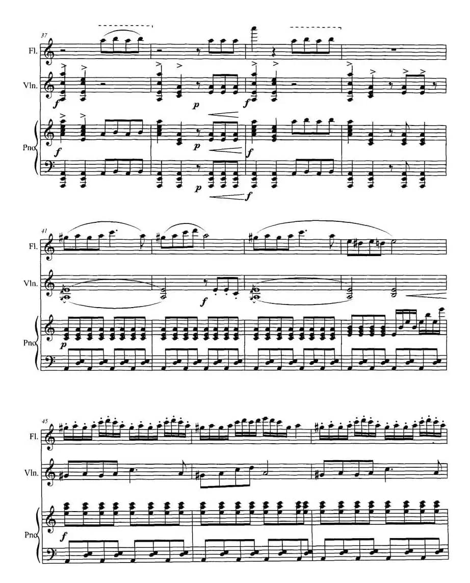 长笛与小提琴组曲：（二）乐舞一（带钢琴伴奏）