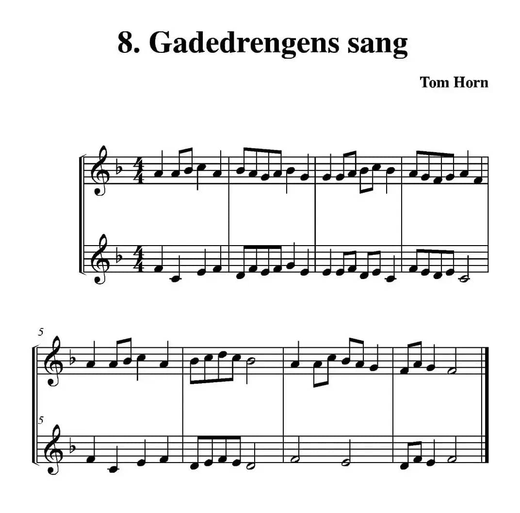 Gadedrengens sang（简易二重奏）