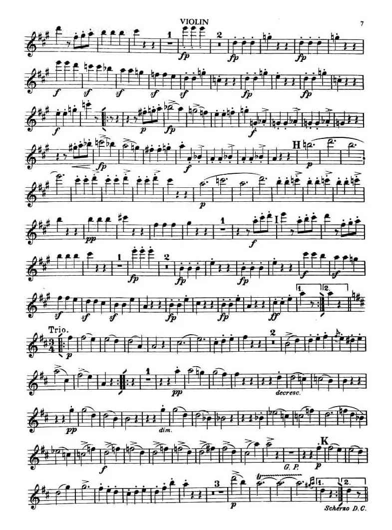 TROUT QUINTET（鳟鱼五重奏）（小提琴分谱）