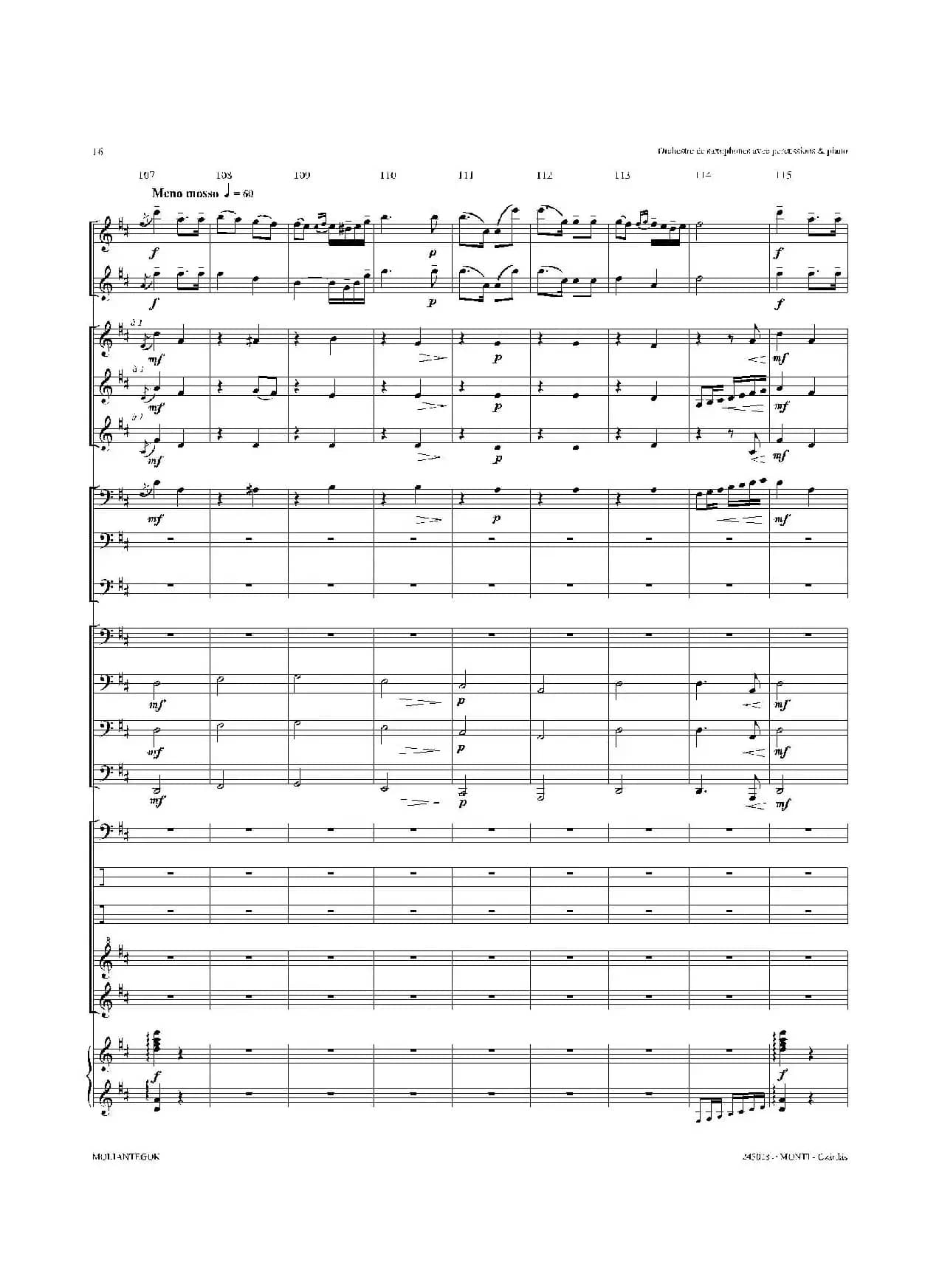 Czardas 查尔达斯（15重奏总谱）