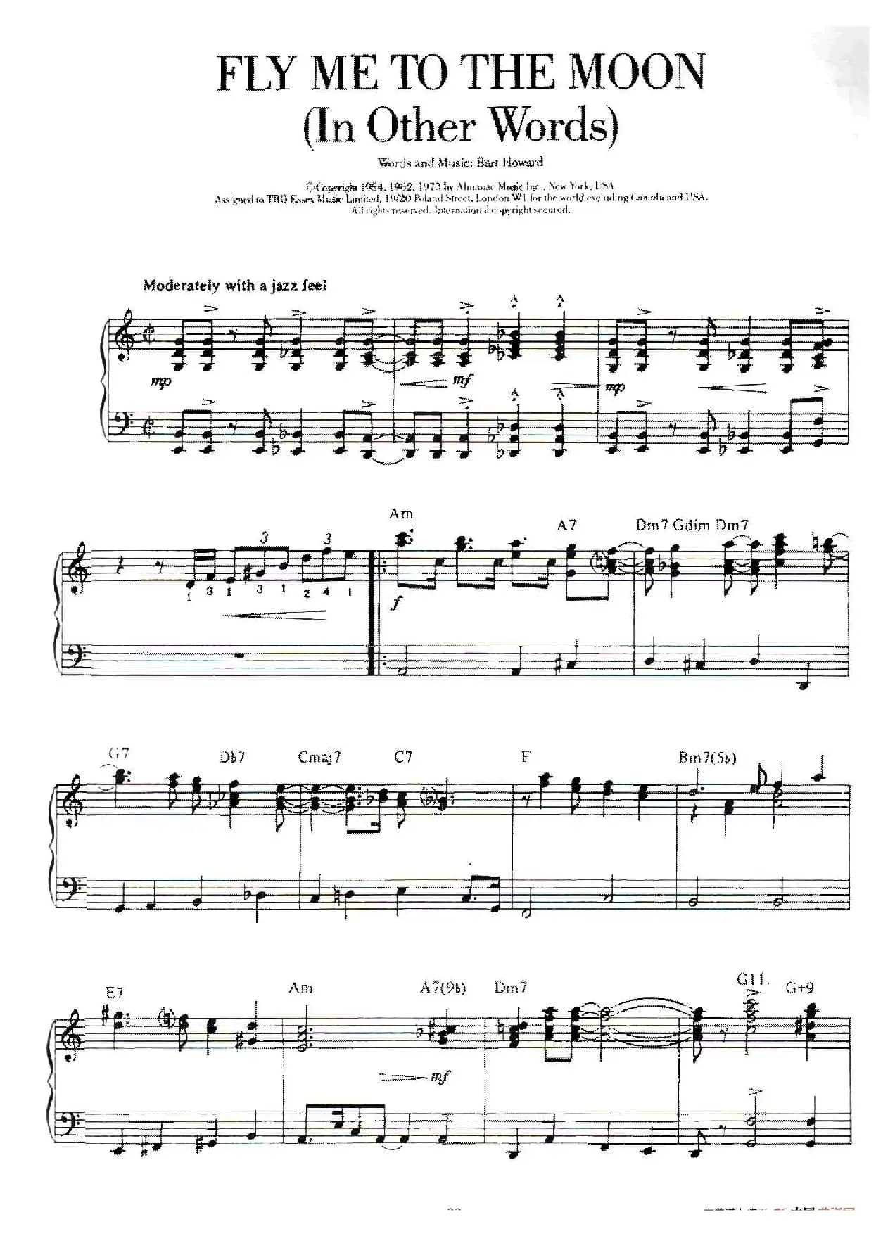 100首欧美流行歌曲钢琴独奏：FLY ME TO THE MOON