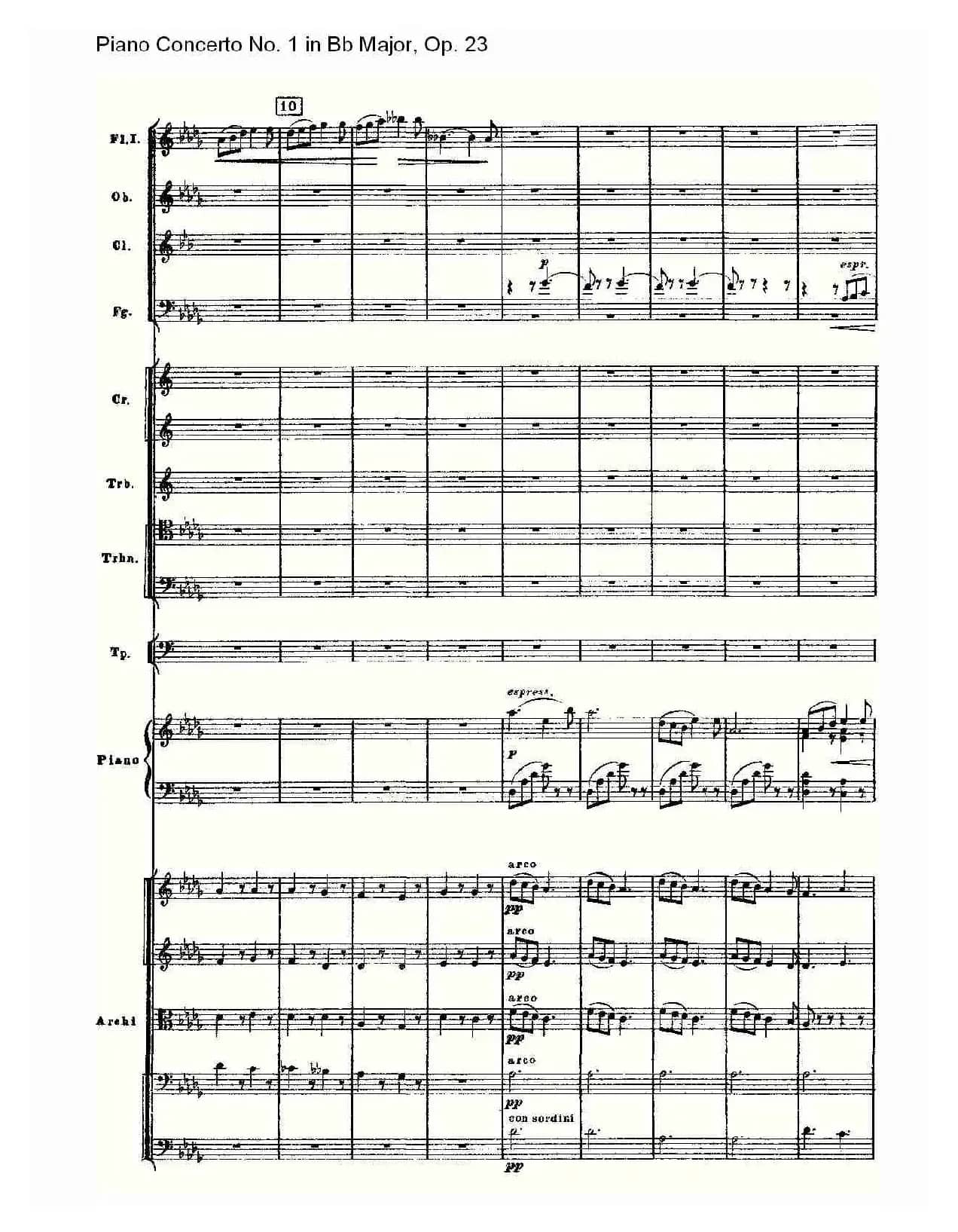 Bb大调第一钢琴协奏曲,Op.23第二乐章