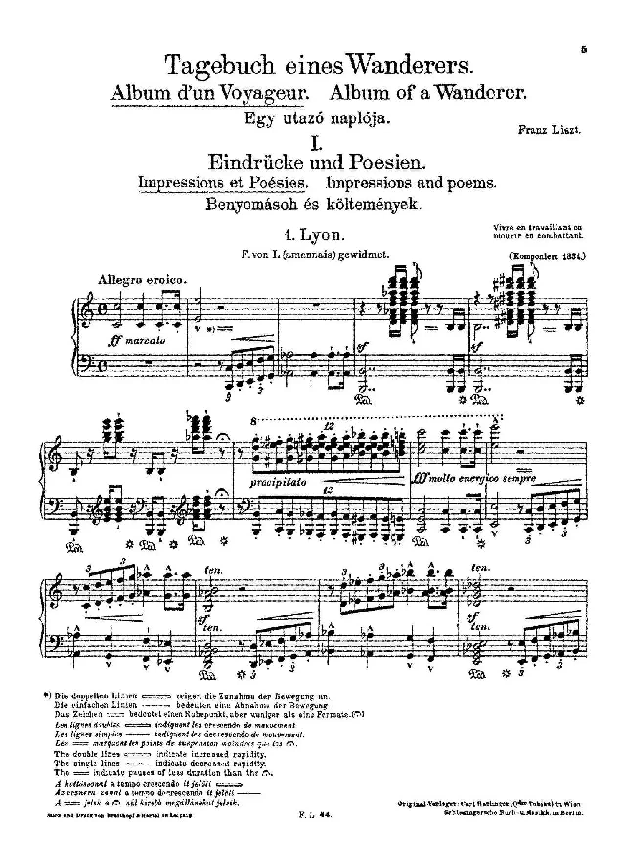 Album d'un Voyageur S.156（旅行者札记·第一册）（印象与诗篇·1. 里昂 Lyon）