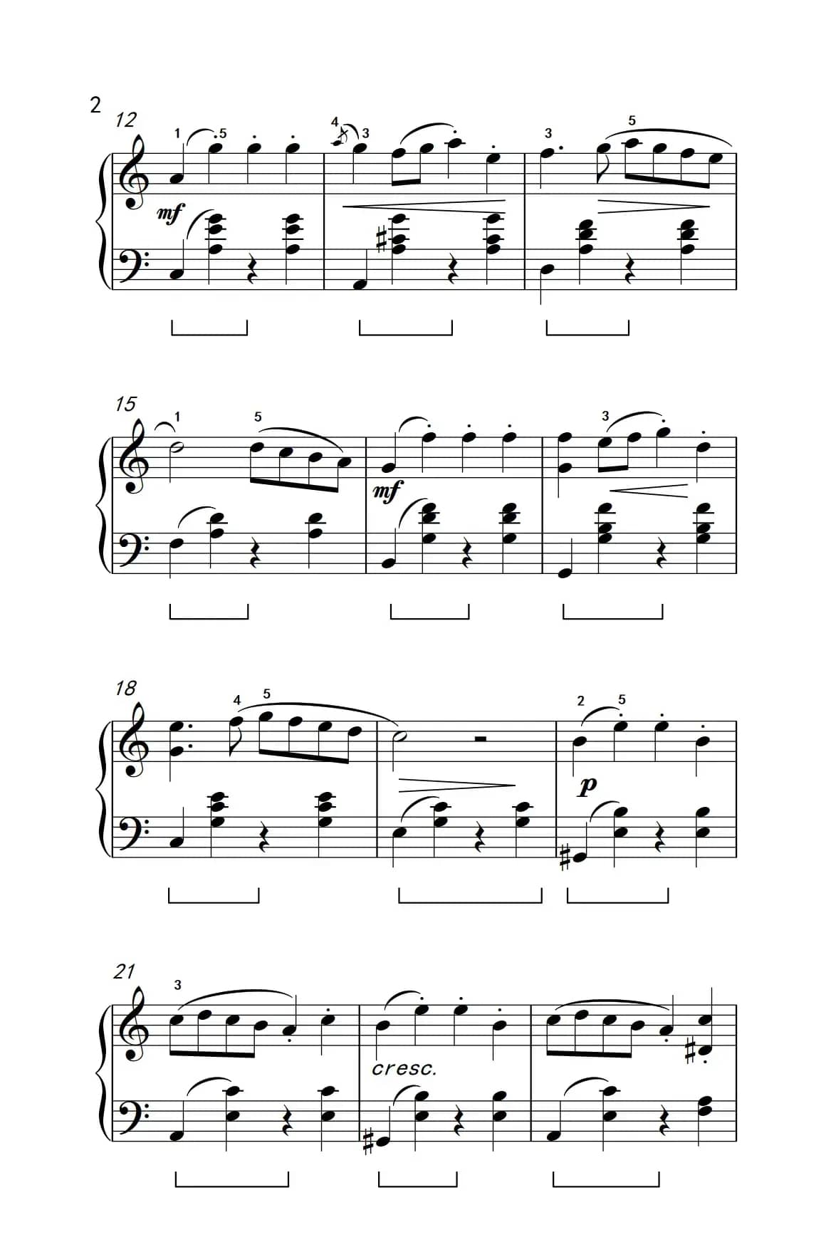 金婚曲（约翰·汤普森 成人钢琴教程 第三册）