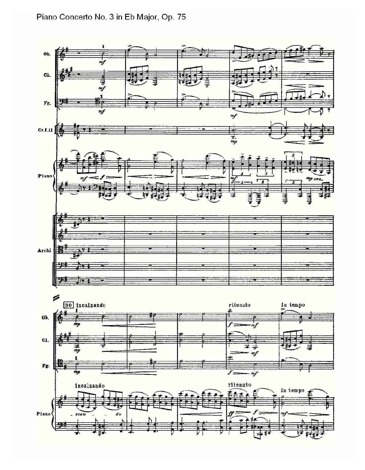 Piano Concerto No.3 in Eb Major,Op.75（Eb大调第三钢琴协奏曲）