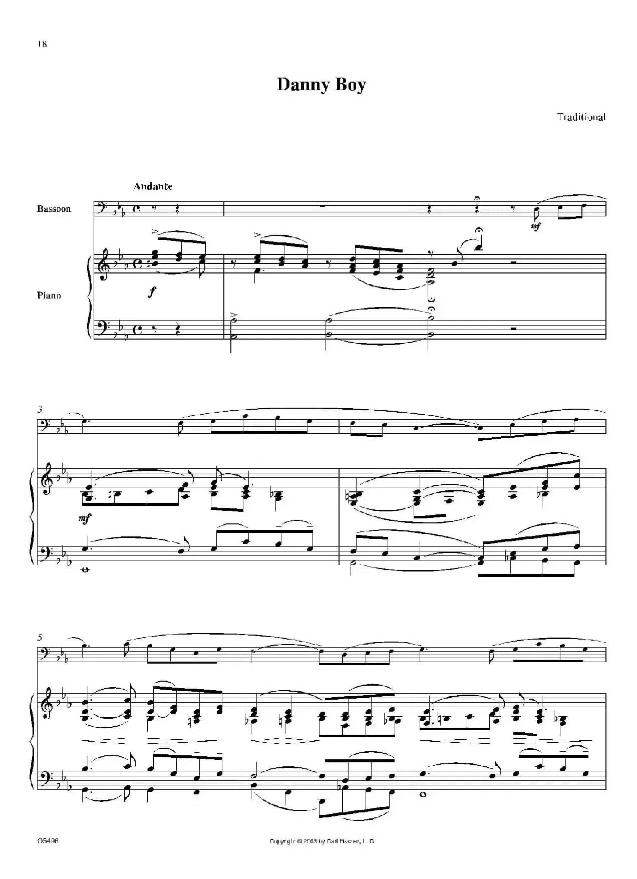 Danny Boy（巴松+钢琴伴奏）