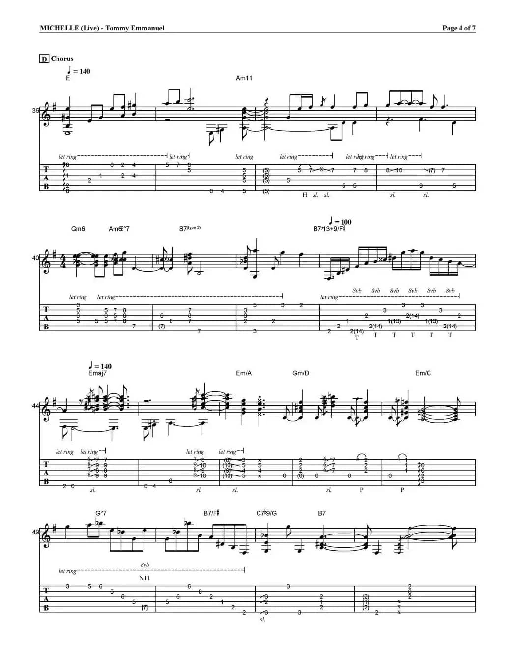 tommy emmanuel：michelle （live）（指弹吉他）