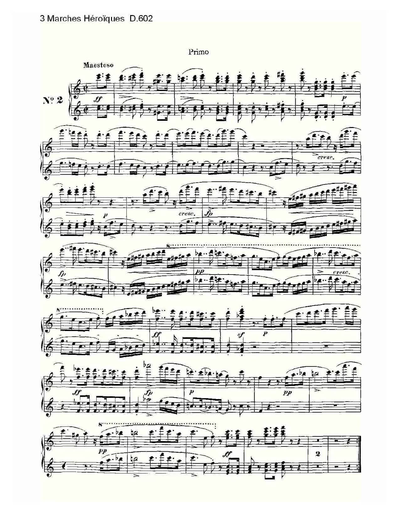 3 Marches Héroïques D.602（3 进行曲Héroïque）