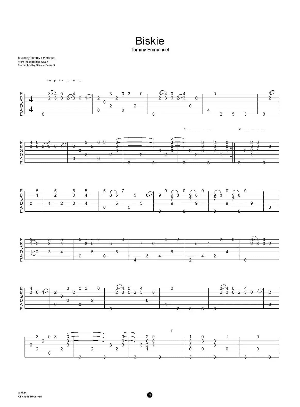 tommy emmanuel：biskie（指弹吉他）