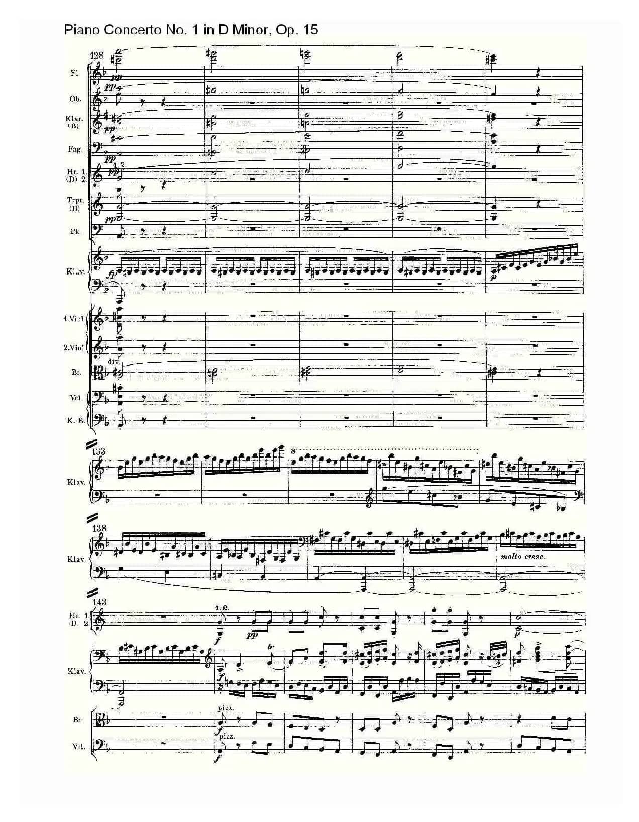 D小调钢琴第一协奏曲, Op.15第三乐章（一）