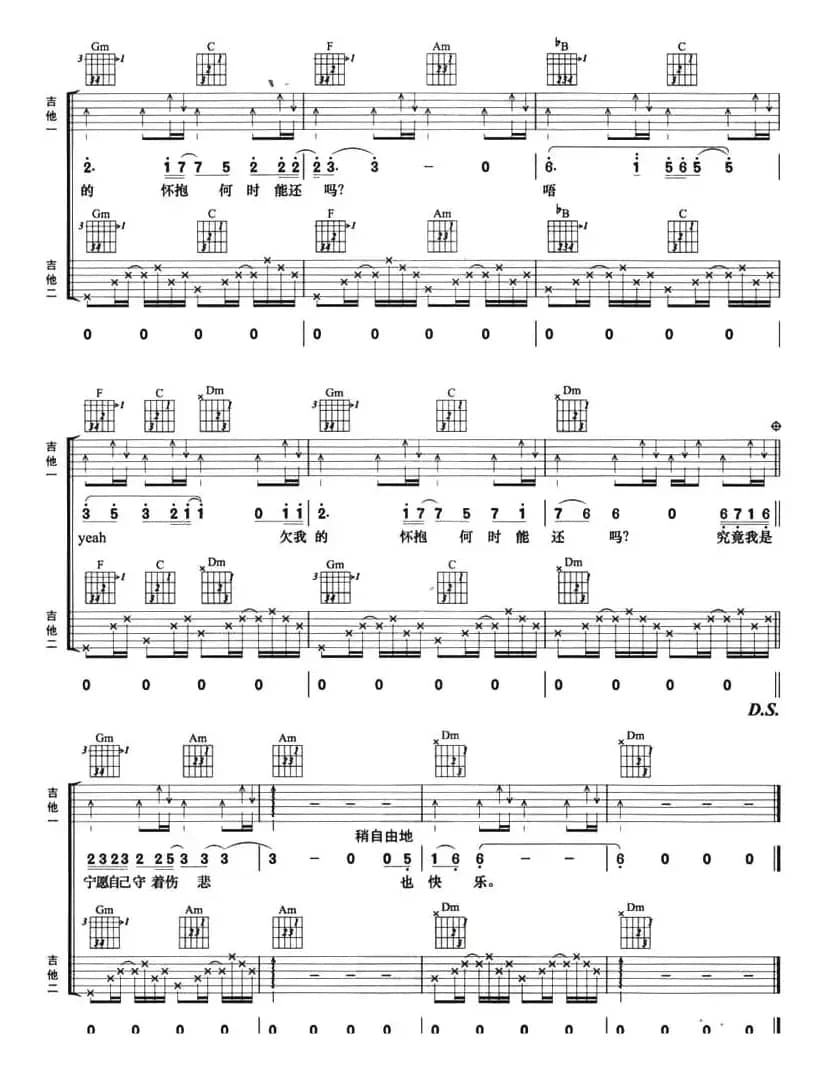 难道爱一个人有错吗（双吉他）